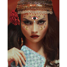 Flashy adhesive face jewels