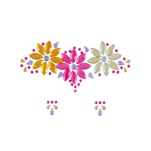 Rubies Colorful flower adhesive face jewels 2