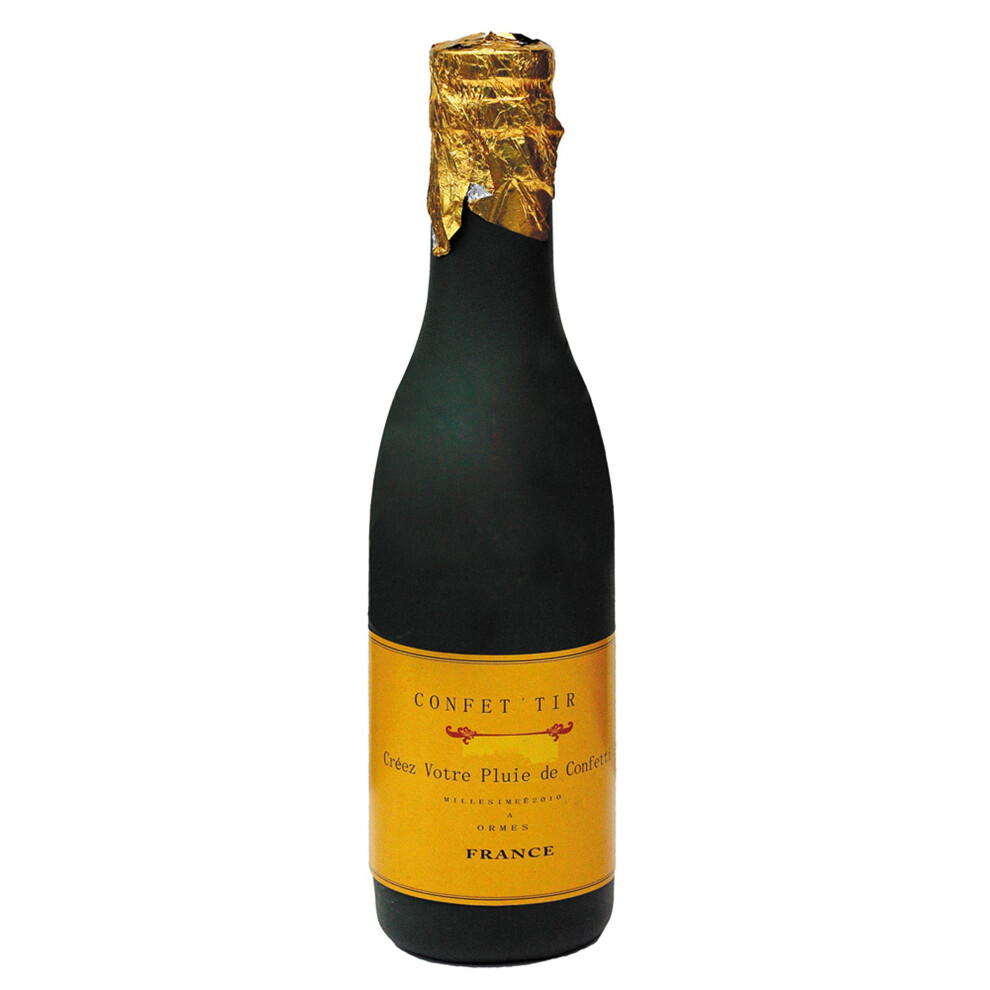 Rubies Confetti Champagne Bottle Black/Gold