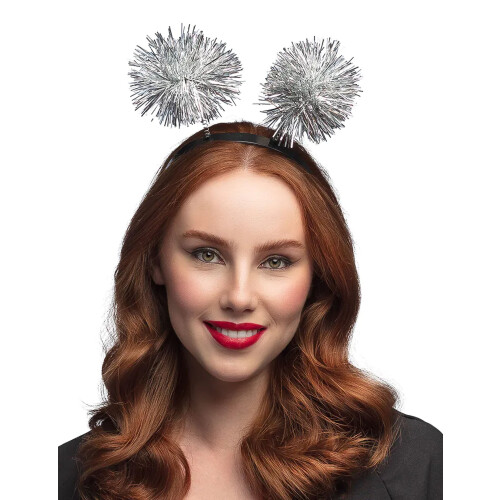 Rubies Adult silver pompom headband