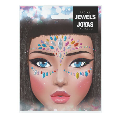 Rubies Multicolored adhesive face jewels 1