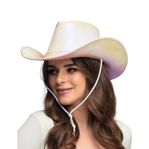 Rubies Adult Iridescent White Hat