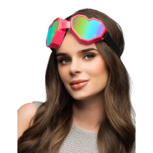 Adult pink heart ski goggles