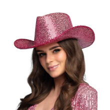 Adult Fuchsia Pink Sequin Cowboy Hat