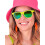 Rubies Neon orange lightning bolt earrings 1