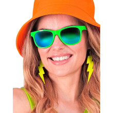 Neon yellow lightning earrings