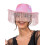 Rubies Adult's Pink Iridescent Fringed Cowboy Hat 2