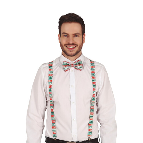 Rubies Adult Christmas pattern suspenders