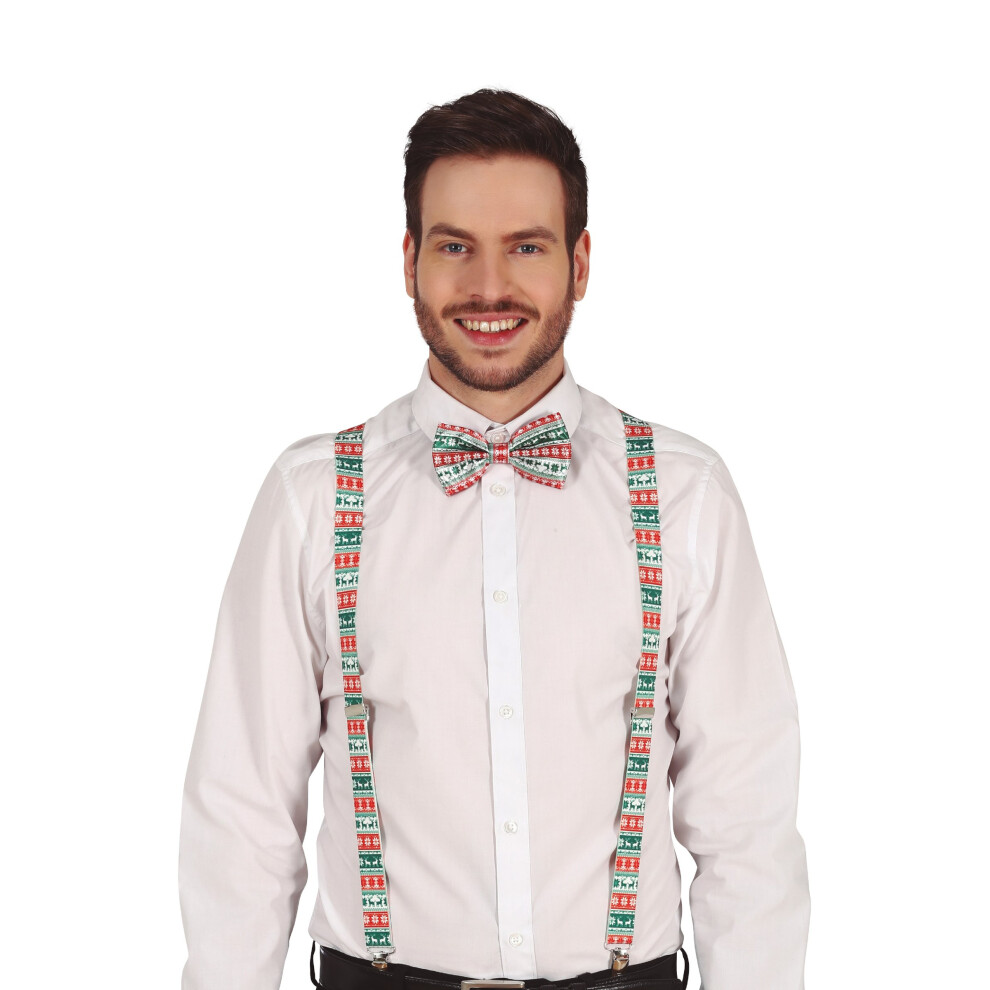 Adult Christmas pattern suspenders