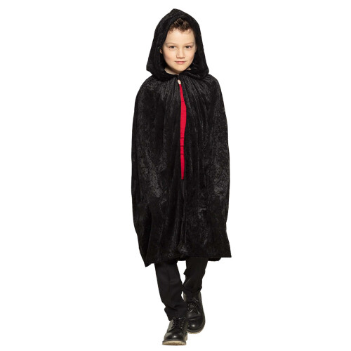 Rubies Children's black velvet cape 115 cm