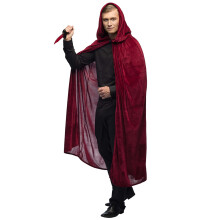 Burgundy red hooded cape 170 cm
