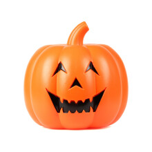 Life-size plastic light-up pumpkin 32 cm