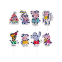 dekora - Peppa Pig Cupcake Toppers – 16 Pieces (8 Different Designs) – Official Party Decoration for Kids’ Birthdays, Cupcakes & Muffins