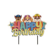 Cake topper Happy Birthday Paw Patrol 17.5 cm