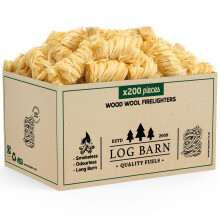 Log Barn Natural Firelighters Box of 200. Fire Lighters for Wood Burne
