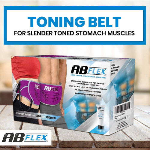 ABFLEX Ab Toning Belt for Developed Stomach Muscles, Remote for Quick 1