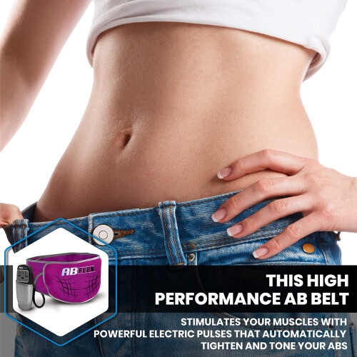 ABFLEX Ab Toning Belt for Developed Stomach Muscles, Remote for Quick 2