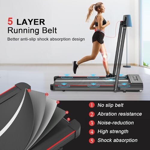HomeFitnessCode Folding Treadmill, 2.5HP Walking Pad Motorized Electri 2