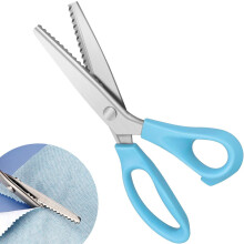 Sewing Pinking Shears Stainless Steel Zig Zag Craft Scissors with Comfort Grip for Fabric Leather Paper Cutting Blue
