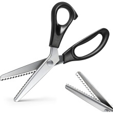 Fabric Pinking Shear Scissors 7mm Zig Zag Dressmaking Serrated Shears for Fabric Leather and Paper Tailoring