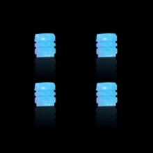 Universal Fluorescent Tire Valve Stem Cap - Blue Hexagon Valve Covers for Car, Bicycle, Truck (4Pcs)