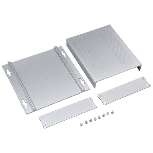 Caja de aluminio plateado mate 27x131x130mm 1