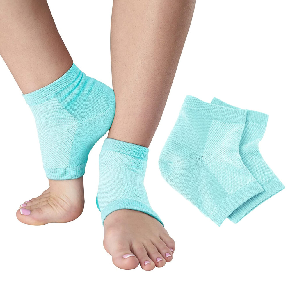 Vented Moisturizing Gel Heel Sleeves for Cracked Heels and Dry Feet - 2 Pairs Regular Size Softening Treatment Socks-image-OPC-PJQ7Y78-NEW