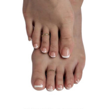 Short White French Tip Toenail Presser Square, Lightweight and Fitting, Perfect Pressure on Toenails, 12 Sizes of False Toenails - 24-Piece Toenail Ki