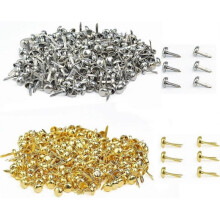 500 PCS Paper Fasteners - Brass Plated Scrapbooking Brads Round Metal Brads with Storage Bag