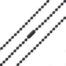 Black Oxide Stainless Steel Ball Chain Necklace - 3.2mm, 29.5 inches