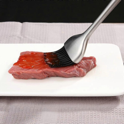 Heavy-duty BBQ Basting Brush - Silicone Bristles, 12 Inch Handle 2