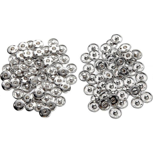 Metal Snap Fasteners Studs - Great for Closure in Crafts (15mm)