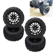 4 Stück RC-Auto-Reifen Radfelge Set mit Schwammeinlagen, Pfeilmuster, passend für 1/8 und 1/10 Short Course Truck, schwarz