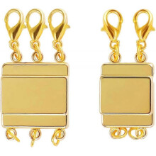 2 Pcs Gold Magnetic Layered Necklace Clasps - for Layering Jewelry