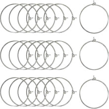 100PCS Wine Glass Charm Rings - Silver Plated Open Jump Rings