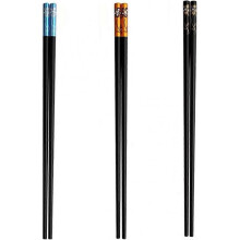3 Pairs of Reusable Fiberglass Chopsticks - Black