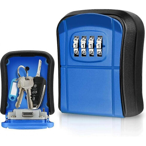 Security Key Safe Wall Mounted Mini Key Lock Box with Resettable B4-Digit
