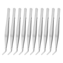 10PCS Stainless Steel Tweezer Curved Nippers Tools