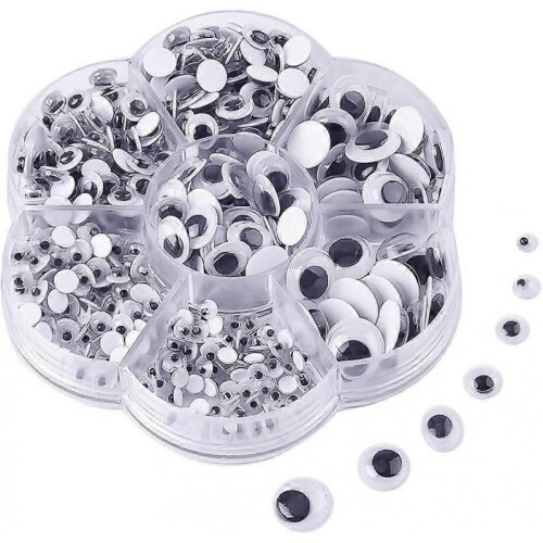 500 Pieces Self Adhesive Wiggle Eyes - for DIY Crafts