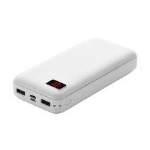 20000mAh Dual LED Display USB Fast Charging Power Bank Case for iPhone XS 11 Pro Huawei Mate 30 Xiaomi 9Pro Oneplus 6T 7 Pro WHITE COLOR