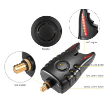 Kit d'alarme de touche de pêche de 35 cm, 2 LEDs, multicolore
