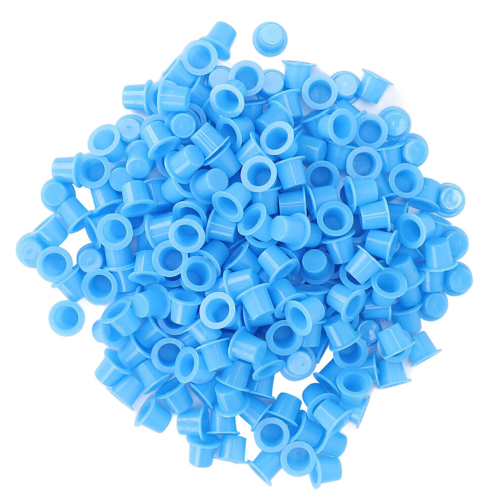 Blue 1000Pcs Disposable Plastic Tattoo Pigment Cups For Eyebrow Lip Eye Tattoo