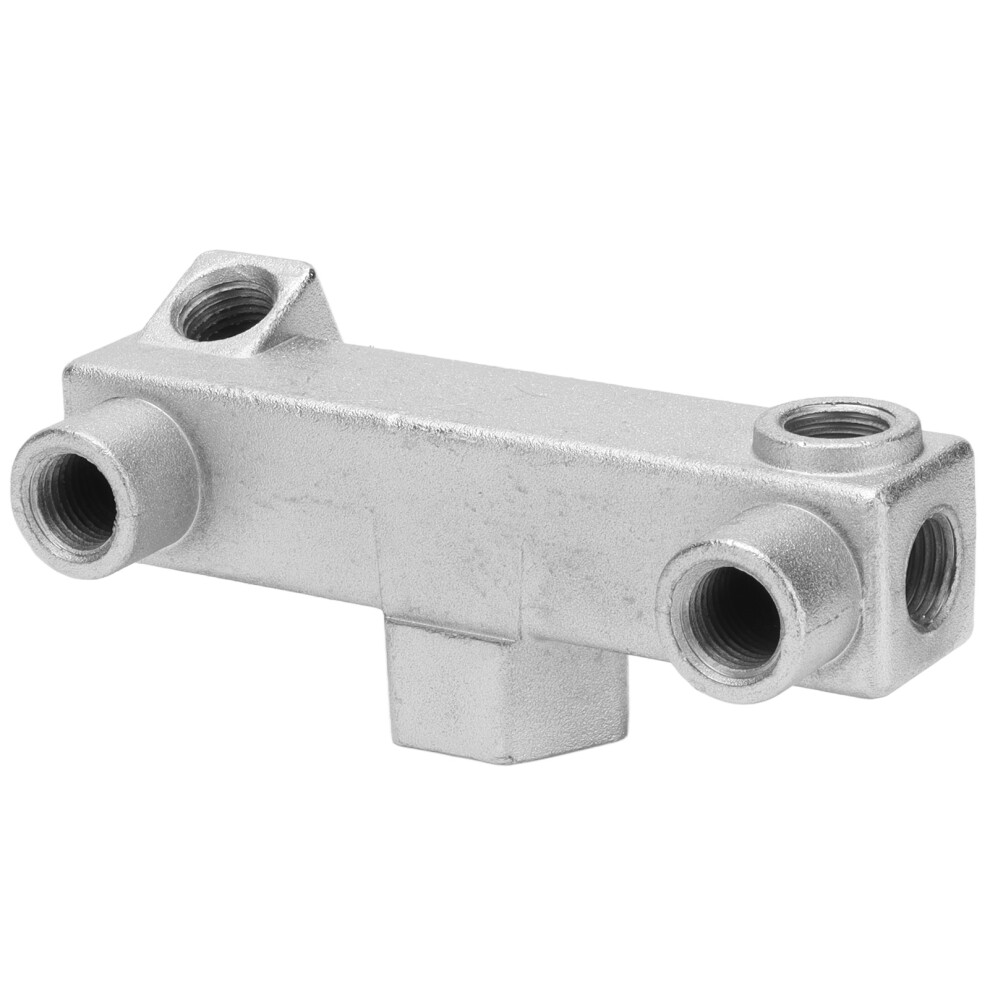 6-Way Aluminum Air Compressor Fitting G1/4 G1/2 Connector Block 7891342833509