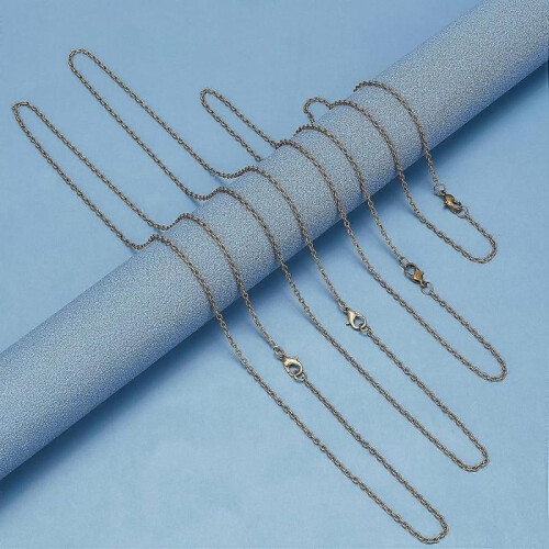 Necklace Chains for Jewelry Making - 32ft Iron Twisted Link Curb Chains 1