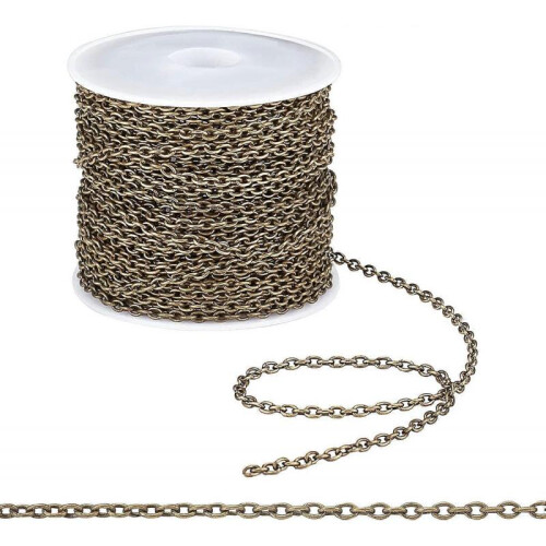 Necklace Chains for Jewelry Making - 32ft Iron Twisted Link Curb Chains