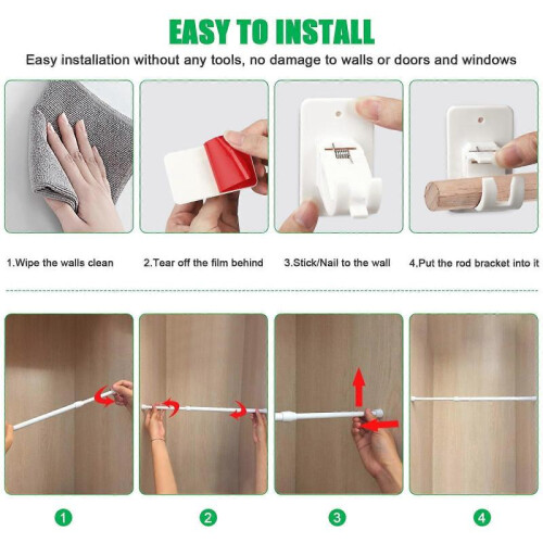 8/4pcs Curtain Rod Bracket, Self Adhesive Wall Mount Holder, Drapery Hook Holders 2