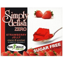 Simply Delish, Sugar-Free Jelly Dessert - Vegan, Gluten and Fat-Free, Strawberry Flavour - Pack of 24, Keto Friendly Sweets