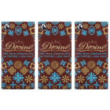Divine | Milk Choc Toffee & Sea Salt | 3 x 15 x 90g
