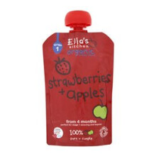 THREE PACKS of EllaS Kitchen - Baby Organic Strawberry & Apple Baby Food 120g x 7