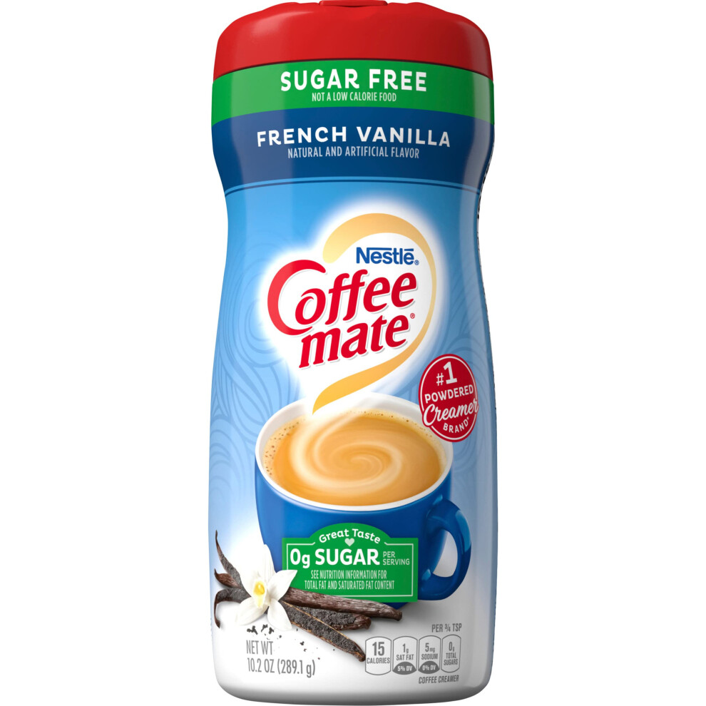 Nestle Coffee-Mate Sugar Free Powder French Vanilla 10.2 Oz / 425G Pack Of 6 Usa Cream
